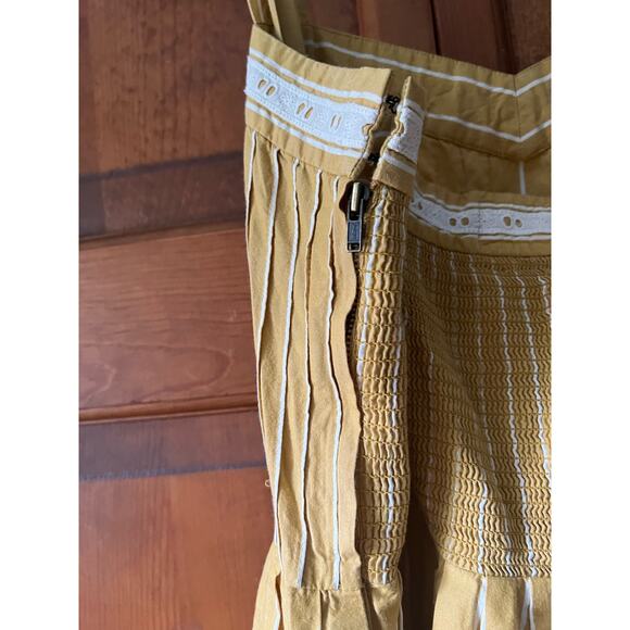 The Great Women's Striped Laurel Midi Dress Sleeveless Yellow/White Size 3 (L) - Picture 9 of 16